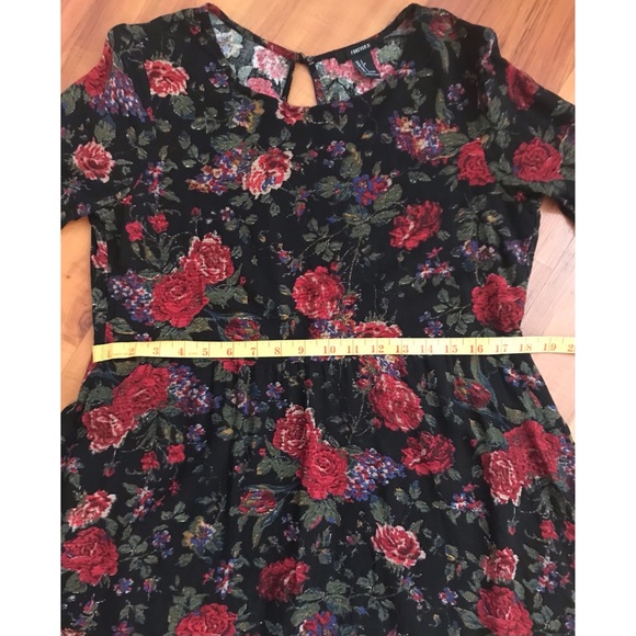 forever 21 witchy bell sleeve floral dress large - Picture 4 of 9